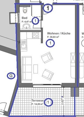 Grundriss Whg 1