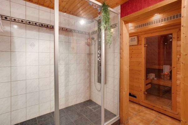 Sauna mit Duschbereich