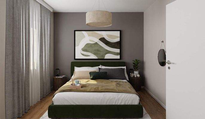 Helles und komfortables Schlafzimmer