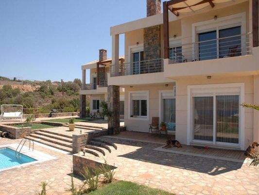 Kreta, Schisma Eloundas: 2-Villen-Anwesen mit Pool und Meerblick in gehobener Gegend zu verkaufen