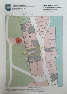 Amtlicher Lageplan (mit damaliger Bebauung)