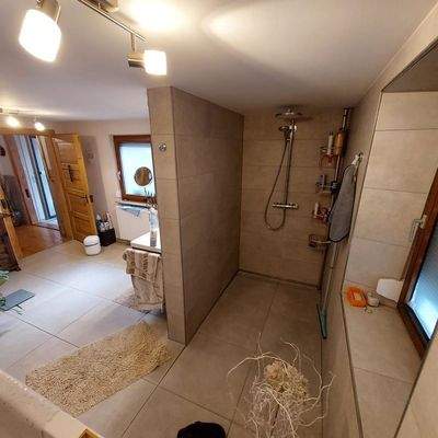 barrierefreie Dusche im Bauernhaus
