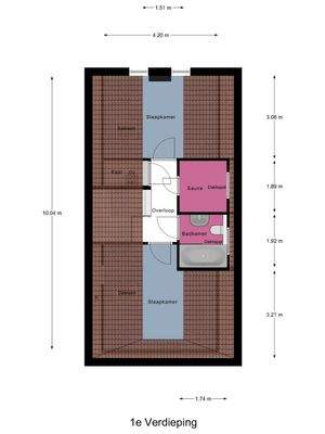 plattegrond 1e etage woning 124 domein de Schatber