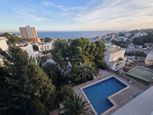 Aussicht auf den Gemeinschaftspool