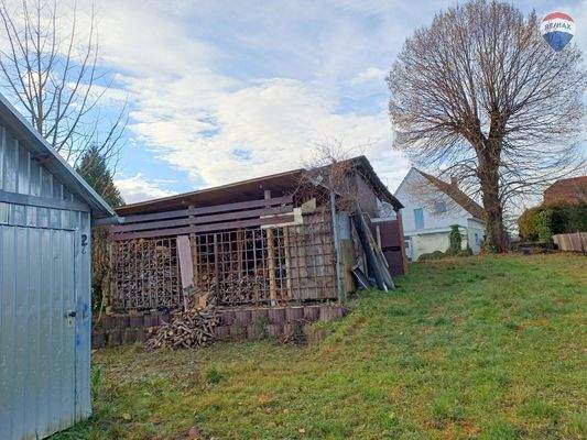 Haus Ostseite mit Schuppen