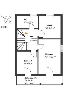 Grundriss Obergeschoss