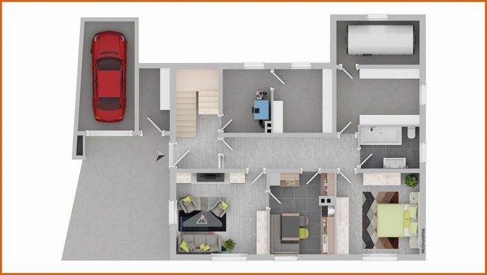 Grundriss visualisiert UG