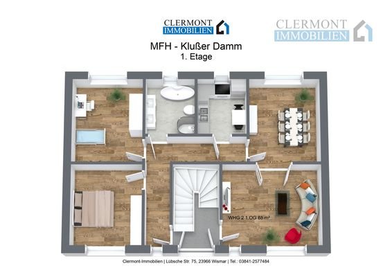 MFH - Klußer Damm - 1. Etage - 3D Floor Plan