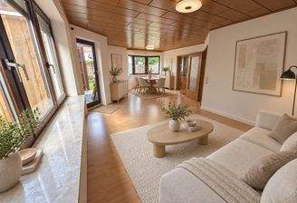 Wohn-Esszimmer mit KI mobiliert