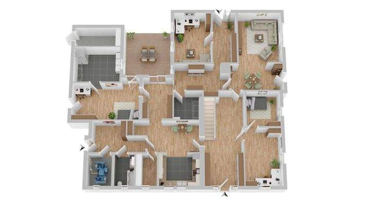 Grundriss Erdgeschoss Haupthaus (nicht maßstabsgetreu)