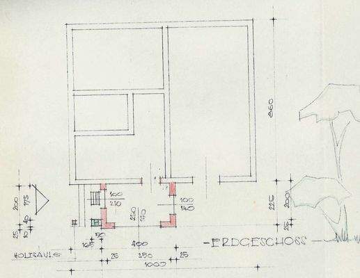 Grundriss Zubau Windfang