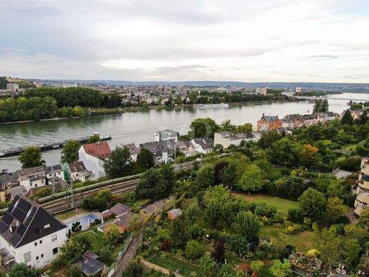 Rheinblick Luftaufnahme