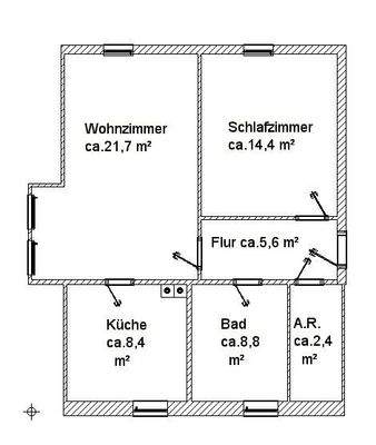 Mustergrundriss - örtliche Gegebenheiten können abweichen