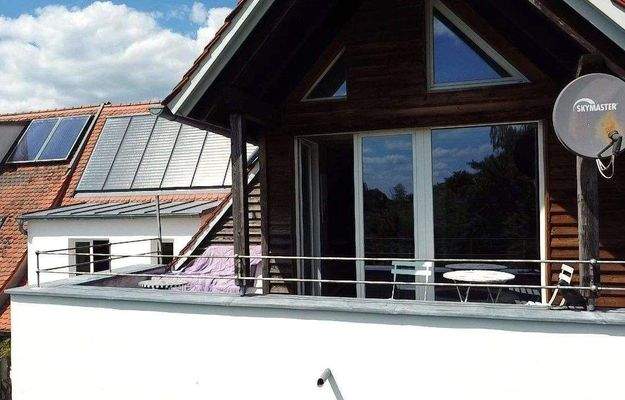 Blick zur Dachterrasse