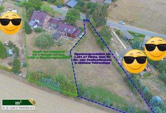 Adlerperspektive Haupt- und Nebenhaus mit sep. Bauplatz