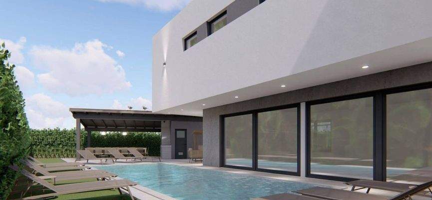 Außenansicht mit Pool 