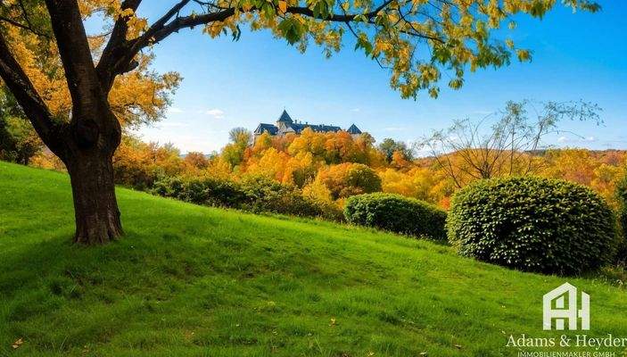 Schlossblick aus dem Garten