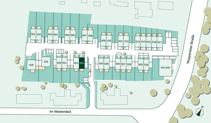 Lage der Doppelhaushälfte 023 im Quartier