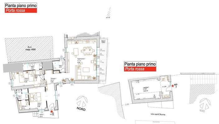 Grundriss red door mq 155