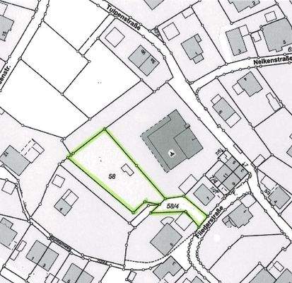Lageplan Grundstück und Zufahrt - nicht maßstabsge