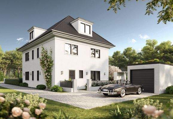 Ansicht mit Garage-Visualisierung