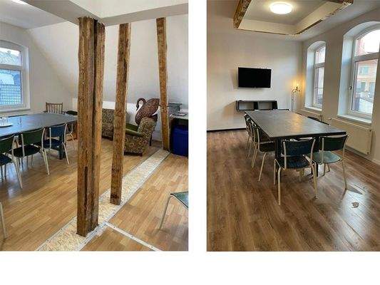 Wohn-Essbereich mit Balken