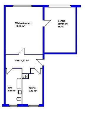 Die Aufteilung von ca. 46 m²