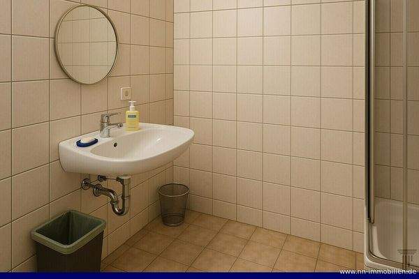 Duschbad mit WM-Anschluss - visualisiert (KI-generiert)