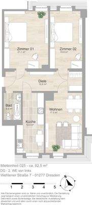 Grundriss farbig / möbliert