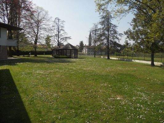 Lawn with two Grill Pavillions