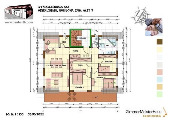 Grundriss Wohnung  DG Ost