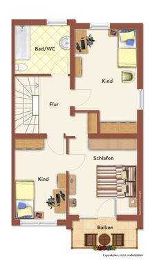Obergeschoss (Grundriss Dachgeschoss nicht vorhanden)