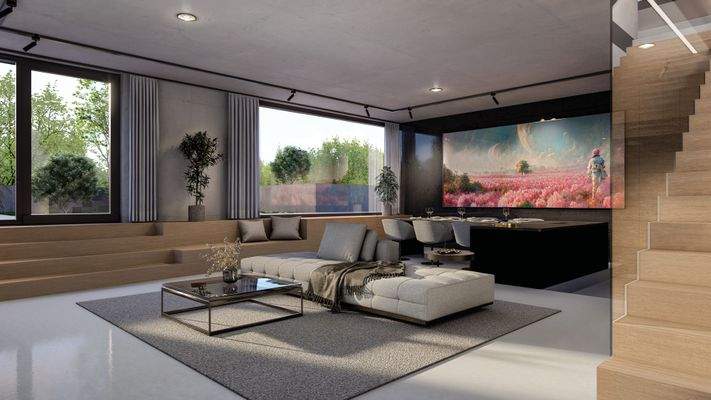 Wohnzimmer-Architektenvilla