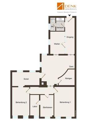 Grundrissplan visuell als 2D Ansicht aufbereitet.j