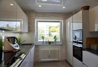 Moderne Küche mit Naturblick