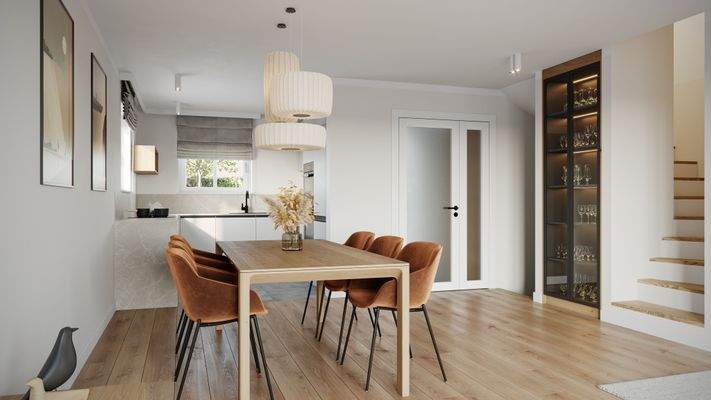 Essbereich mit offener Küche