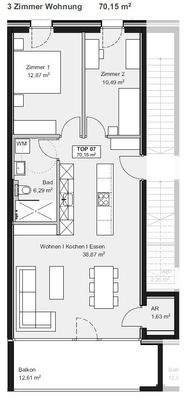 Am Römerstein in Höchst Grundriss Top D07 3-Zimmer