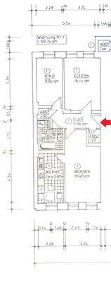 3-Zimmer-Wohnung Grundriss