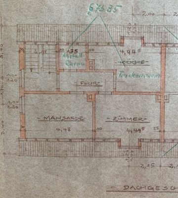 Grundriss vom 2. Stockwerk (Dachgeschoss)