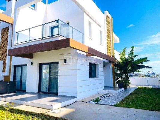 Furnished Semi-Detached Villa with Shared Pool in Gazimağusa
