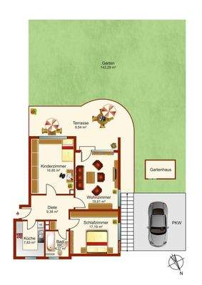 Grundriss der Wohnung 