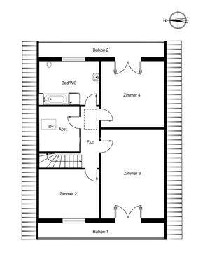 Grundrissskizze Obergeschoss