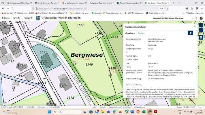 Liegenschaftskarte Biberschlag Hauptstr. 69