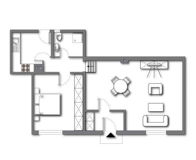 2-Zimmer-Wohnung mit neuwertiger Einbauküche und Garage