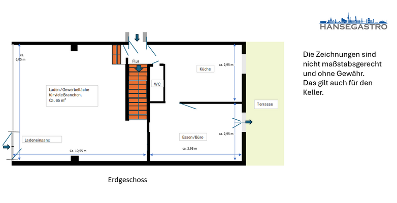 Ladenfläche / Küche Esszimmer