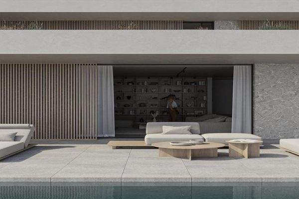 Kreta, Kokkino Chorio: Grundstück am Meer mit Genehmigung für Luxusvilla zu verkaufen