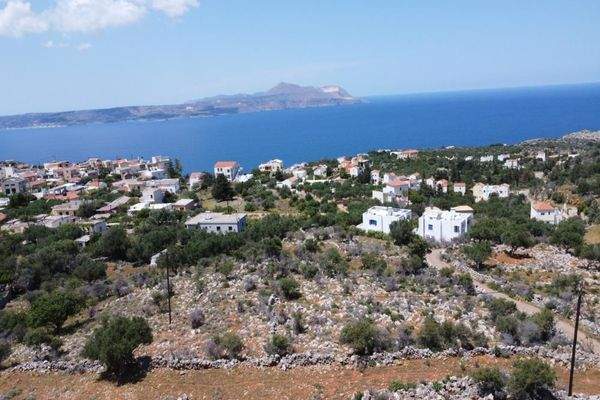 Kreta, Kokkino Chorio: Grundstück mit unverbautem Meerblick zu verkaufen