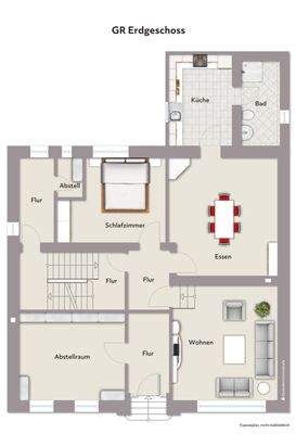 Grundriss EG-Wohnbeispiel- ohne Maßstab