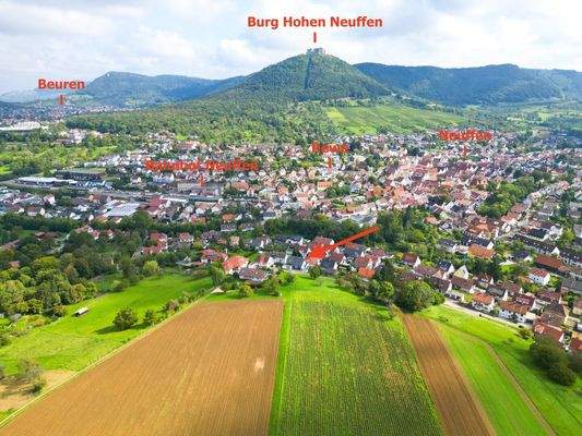 Luftbild Lage Mehrfamilienhaus über Neuffen