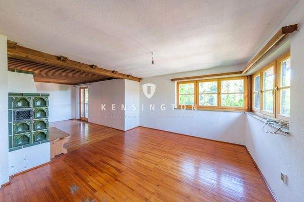 Wohnbereich von der Küche aus gesehen